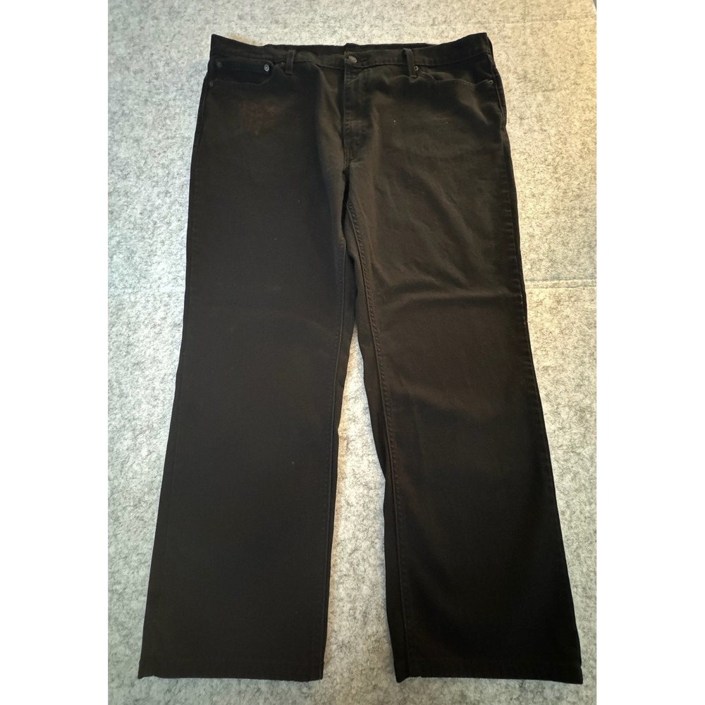 Levis Jeans Mens 42x30 Black Regular Straight Stretch Denim Dark Wash Pants